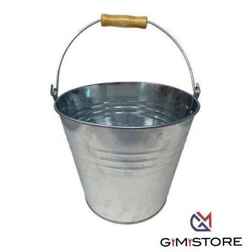 Secchio-Acciaio-Galvanizzato-Con-Manico-Plt-Lt-12-Cm-29x21-HCm-26-Pz-1-Domus-395034985001 Secchio Acciaio Galvanizzato Con Manico Plt Lt 12 Cm 29x21 H.Cm 26 Pz 1 Domus - immagine 1